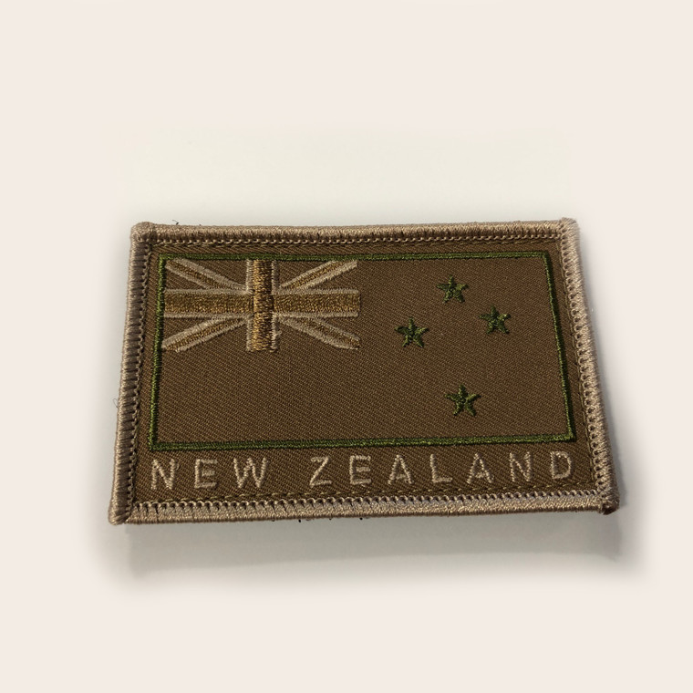 New Zealand Flag Patch Sandstone Velcro Back