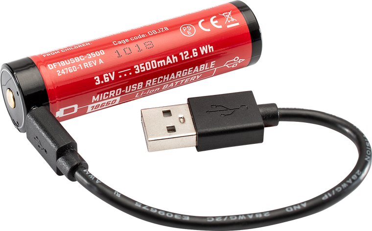 Surefire Micro USB Lithium Ion 3.6V Rechargeable Battery