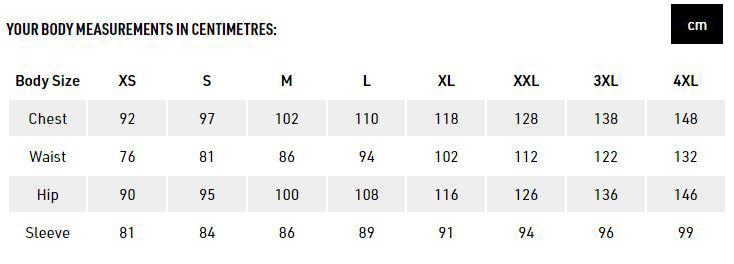 Arceteryx Sizing Chart