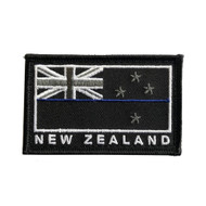 Embroidered New Zealand Flag Patch w/Velcro Blue Line