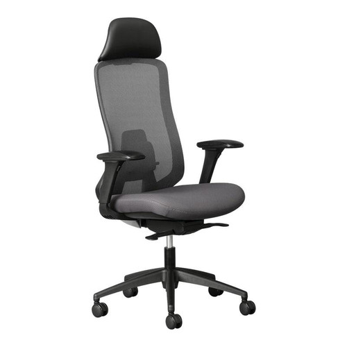 Vera Mesh High-Back Office Chair with Headrest, ergonomic office chair with adjustable armrests and a high mesh back for support and comfort.