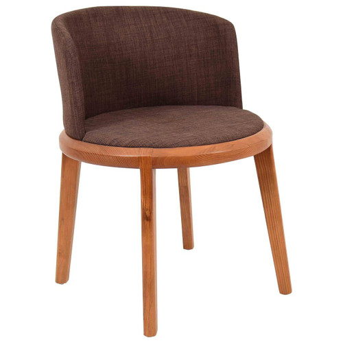 Tavern Modern Occasional Chair, brown upholstered seat and backrest with wooden frame and legs. Tavern Modern Occasional Chair, brown upholstered seat and backrest with wooden frame and legs.