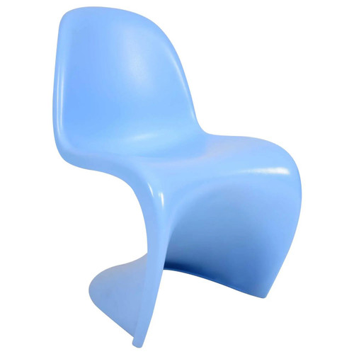 Replica Panton Café Chair RAC-1190137-1, modern blue plastic lounge chair with smooth curves and a sleek design.
