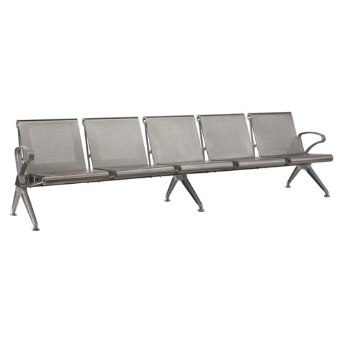 Five Seater Die Cast Aluminium Airport Bench JOF-PBS-DCA-5, modern metallic seating with five connected seats and armrests, suitable for airport waiting areas. Five Seater Die Cast Aluminium Airport Bench JOF-PBS-DCA-5, modern metallic seating with five connected seats and armrests, suitable for airport waiting areas.