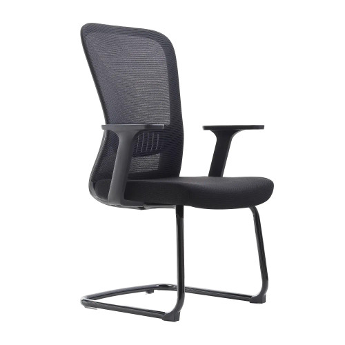 C4002B Black Mesh with Steel Sleigh Frame Visitor Office Chair