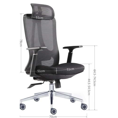 C4016 Black Mesh with Black Nylon Frame High-Back Office Chair