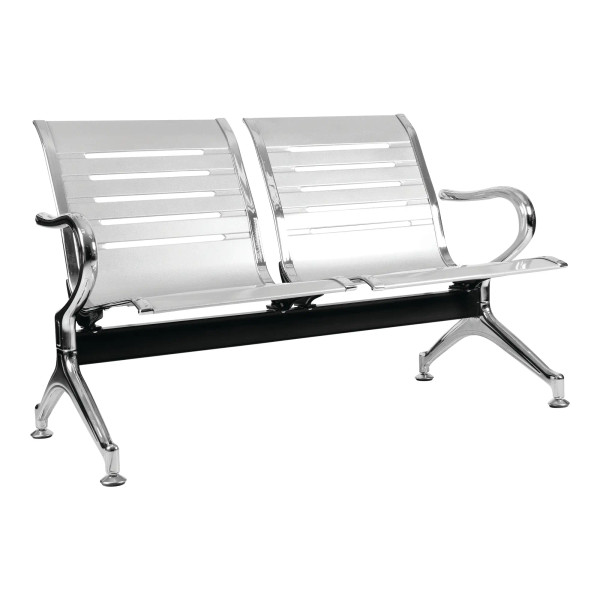 Express Airport Bench 2 Seater in Silver supplied by Bum Seating.