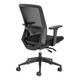 Aila Ergo Therapy Medium-Back Office Chair PCL-MMB-AMP, black ergonomic chair with mesh backrest, adjustable armrests, and five caster wheels for office comfort and support.