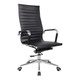 Eames High-Back Office Chair PCL-GHB-EHB, modern black leather executive chair with high backrest, chrome armrests, and adjustable height with wheels for office use.