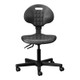 Heavy-Duty Polyurethane Typist Office Chair ROS-TCH-HDP, black ergonomic office chair with adjustable height and a five-wheel base for stability and mobility.