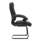 Stud Visitor Office Chair JOF-GVC-9703, black leather-upholstered ergonomic office chair with padded armrests, high backrest, and a modern cantilever metal base.
