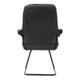 Stud Visitor Office Chair JOF-GVC-9703, black leather ergonomic visitor office chair with armrests and a metal sled base.