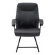 Stud Visitor Office Chair JOF-GVC-9703, black leather executive office chair with padded armrests and metal legs