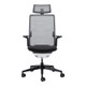 Evolv Mesh High-Back Office Chair with Headrest, ergonomic office chair featuring a mesh backrest, adjustable headrest, armrests, and a cushioned seat with a sturdy five-wheel base.