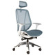 Crystal Mesh High-Back Office Chair CEC-HCH-CRY, ergonomic office chair with a breathable mesh backrest, adjustable headrest, cushioned seat, and white armrests, mounted on a five-star chrome base with caster wheels.