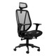 Crystal Mesh High-Back Office Chair CEC-HCH-CRY, black ergonomic office chair with mesh backrest and adjustable headrest, armrests, and wheels for comfortable work seating.