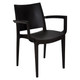 Wanda Heavy Duty Restaurant Chair CEC-RES-WAN, black wooden chair with a contoured backrest and armrests, designed for commercial dining environments.