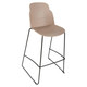 Aspen Bar Chair CEC-HBC-ABC-225, modern beige bar stool with a cushioned seat and backrest, black metal frame, and footrest for added comfort.