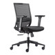G7 Galaxy Medium-Back Office Chair ISC-MMB-GM7, ergonomic black office chair with mesh backrest, cushioned seat, adjustable armrests, and rolling casters for office use.