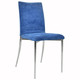 Blue Velvet Grace Restaurant Chair, stylish dining chair with vibrant blue velvet upholstery and sleek silver metal legs.