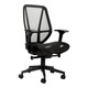 Crystal Medium-back Office Chair CEC-MCH-CRY, black ergonomic mesh office chair with adjustable armrests, high backrest, and swivel base with casters for comfort and mobility.