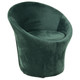 Velvet Throne Occasional Chair RAC-1161441-1, green velvet upholstered accent chair with rounded backrest and seat for luxurious seating.