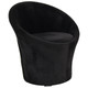 Velvet Throne Occasional Chair RAC-1161441-1, black with a rounded, plush design and cushioned seat for elegant and comfortable seating.