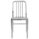 Aluminium Dining Chair RAC-1176032-1, modern silver-colored metal chair with a slatted backrest and sleek, minimalist design.