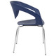 Replica Vad Café Restaurant Chair RAC-1268133, blue plastic chair with metal legs, ergonomic design, suitable for cafes and restaurants.