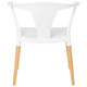 Orbit Style Café Restaurant Chair RAC-1268232-1, modern white chair with wooden legs suitable for cafes and restaurants.