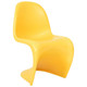 Replica Panton Café Chair RAC-1190137-1, bright yellow modern chair with smooth, curved plastic design.