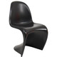 Replica Panton Café Chair, black modern sculptural chair with a molded plastic seat and a seamless curvy design.