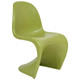 Replica Panton Café Chair RAC-1190137-1, modern lime green molded plastic chair with a distinctive flowing, wave-like design, stylish and ergonomic office or lounge seating.
