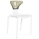 Culture Café Chair RAC-1190601-1, modern white plastic chair with a unique backrest design in a neutral color.