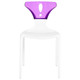 Culture Café Chair RAC-1190601-1, white plastic chair with purple backrest and ergonomic design.