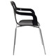 Replica Trace Café Chair RAC-1191776-1, modern black cafe chair with curved armrests and a sleek design, featuring a black plastic seat and backrest with chrome metal legs.