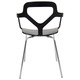 Replica Trace Café Chair RAC-1191776-1, modern black and grey café chair with a unique backrest design and chrome legs.