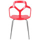 Replica Trace Café Chair RAC-1191776-1, red plastic chair with a modern design and chrome legs.