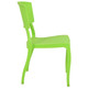 Poly Stack Café Chair RAC-1192384-1, vibrant green plastic stacking chair with a sleek modern design.