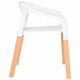 Polygon Restaurant Armchair RAC-1192445-1, modern white armchair with wooden legs for dining or restaurant settings.