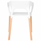 Polygon Restaurant Armchair RAC-1192445-1, modern white and wooden dining chair with a curved backrest and tapered legs.