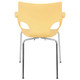 Replica HAL Café Armchair RAC-1192629-1, yellow plastic armchair with a modern design and metal legs.