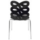 Stylish Butterfly Café Chair RAC-1192742-1, modern black chair with butterfly-shaped backrest and silver metal legs.