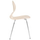 Cadeira Eclipse Café Chair RAC-1192940-1, modern beige chair with curved backrest and sleek chrome legs.