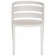Replica Venezia Café Chair, a white modern outdoor chair with a slatted backrest and tapered legs.