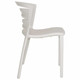 Replica Venezia Café Chair RAC-1192964-1, modern white café chair with a sleek curved seat and distinctive backrest with horizontal slats.