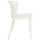 Replica Venezia Café Chair RAC-1192964-1, modern white plastic chair with a curved seat and a slatted backrest.