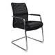 Neo Visitors Chair SO-NE-VC, black ergonomic visitor chair with mesh backrest and cushioned seat with armrests.