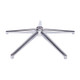 Product 660mm Chrome Spider Chair Base ROS-BA/ST-10, a chrome-plated five-legged chair base with a central mounting hole for office or desk chairs.