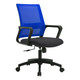 Antonio Medium-Back Chair TOC-MCH-CH6501, blue ergonomic office chair with mesh backrest, cushioned seat, adjustable height, and rolling caster wheels.